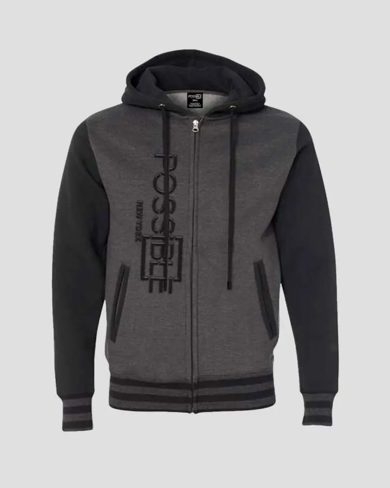 Varsity Embroidered Full Zip Hoodie